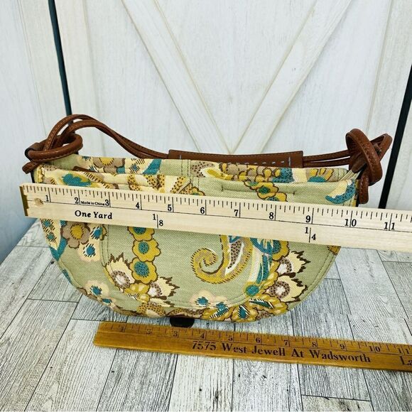 Liz Claiborne Linen Canvas Paisley Floral Shoulder Mini Hobo Bag - Picture 16 of 16